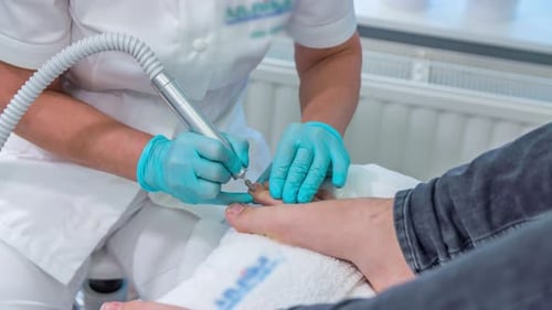 Detailed Pedicure Treatment in Clean Medical Setting