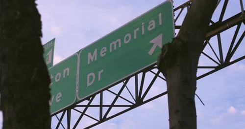 Urban Low-Angle Footage of Houston Ave and Memorial Dr in Houston
