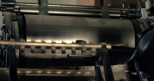 Papierschleife der alten Druckmaschine