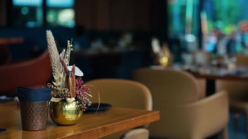 An Elegant Restaurant Interior Featuring Exquisite and Stylish Table Decor That Captivates Guests