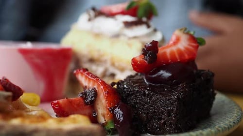 Delicious Desserts Served at Local Cafe in Spring