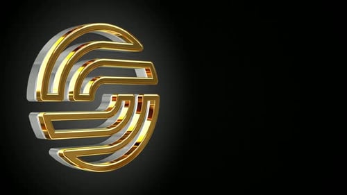 Dynamic 3D Gold and Silver Abstract Logo Animation