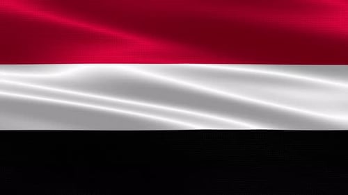Realistic Waving Flag of Yemen Animation