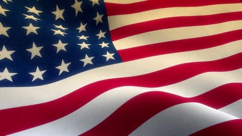 Realistic Waving American Flag Patriotic Seamless Loop
