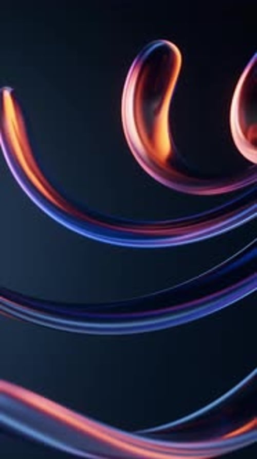 Abstract Fluid Glowing Ribbons Vertical Background Loop