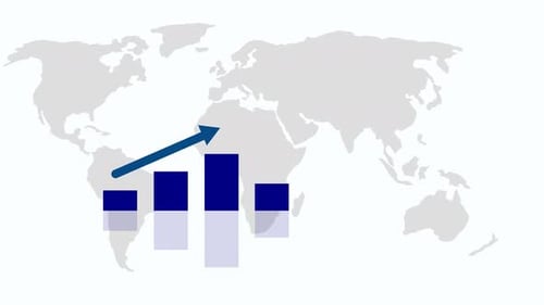 Global Business Growth Bar Chart Animation