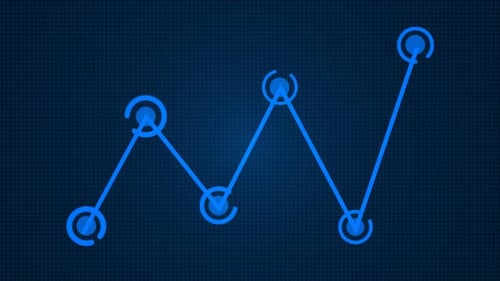 Animated Digital Line Graph with Data Points