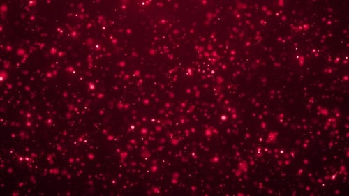 Red Color Glitter Glowing Particle Flying In Air. glowing Red Bokeh Particle Flying