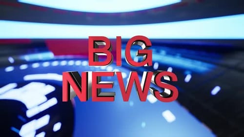Dynamic 3D News Studio Text Reveal Broadcast Intro