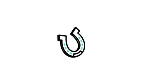 Lucky Horseshoe Hand-Drawn Sketch Icon Animation
