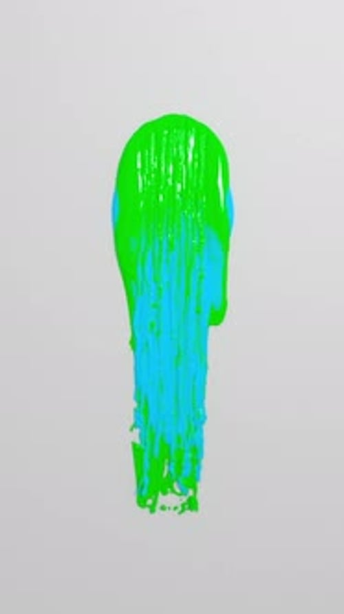 Glossy green and blue paint stroke