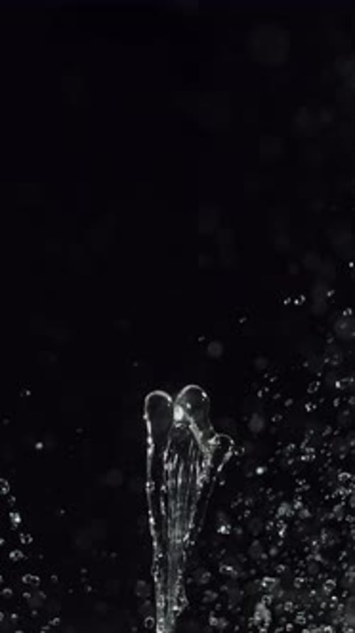 Abstract Water Droplets Falling in Slow Motion