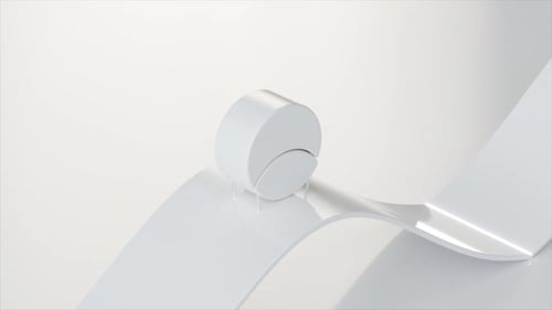 Minimalist White 3D Animation of Geometric Shapes in Motion on a Sleek Background