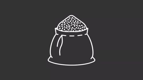 Line Art Animated Sack of Grain Icon