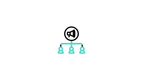 Animated Flat Design Marketing Network Icon