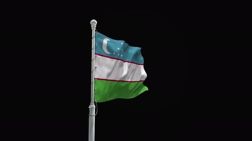 Uzbekistan National Flag Waving Animation