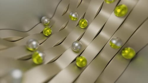 Abstract Geometric Animation with Rolling Spheres and Wavy Ribbons