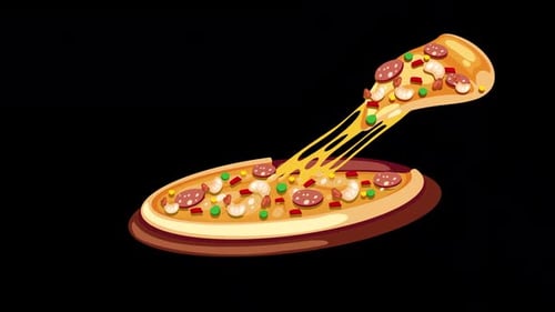 Pizza Slice Cheese On Alpha Channel