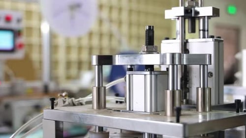 Automatic vision system Factory line production industrial product. Medicine, technology, science