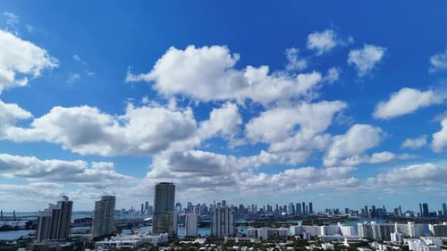 Beautiful Panorama of the City of Miami Florida View From a Drone