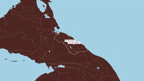 El Salvador Map Country and Capital City Animation