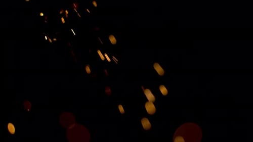 Abstract Golden Spark Particles Bokeh Overlay