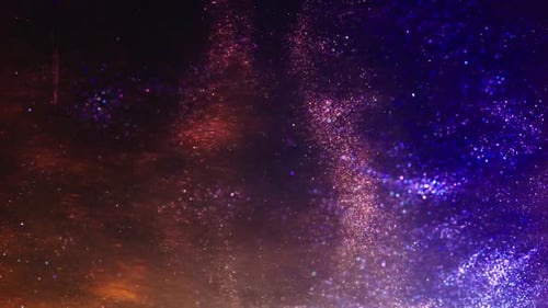 Abstract Glitter Shimmers on a Dark Space Background