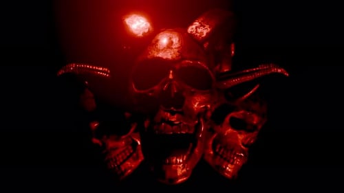 Dark Demon Skull with Red Light 4K