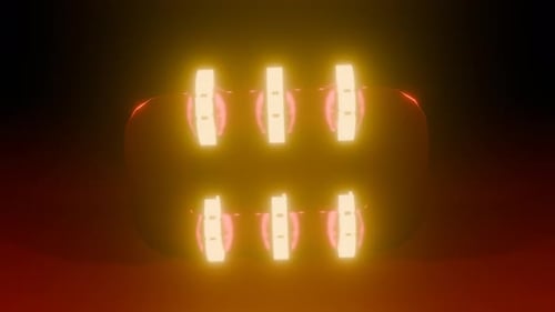 Rotating Zero Shape With Objects 4 K Vj Loop Futuristic Motion Background Red Gold