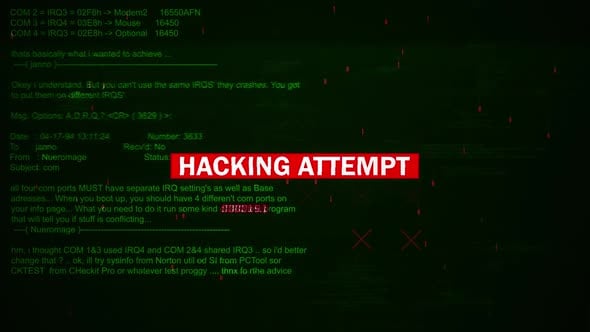Hacking Attempt Warning Text On Hacking Background Screen V04 ...