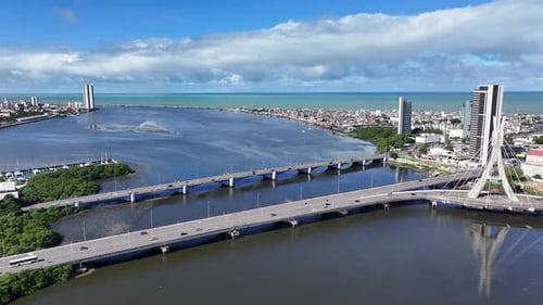 Governor Paulo Guerra Bridge In Recife In Pernambuco Brazil Northeastern.