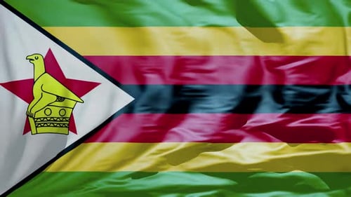 Realistic Waving Flag of Zimbabwe Loop Animation