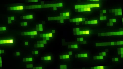 Abstract green retro pixel hipster background made of moving energy brick
