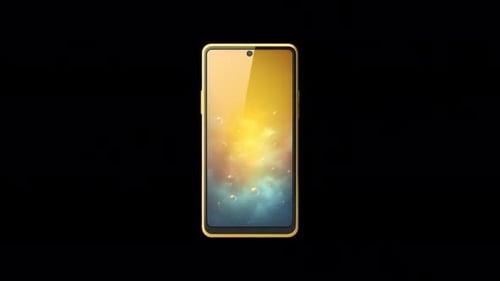 Fragmentation explosive du smartphone et réassemblage sur fond noir