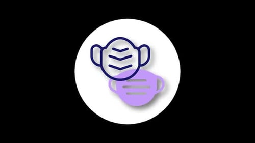 3D Rotating Medical Mask Health Concept Icon