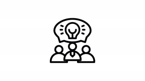 teamwork line icon animation