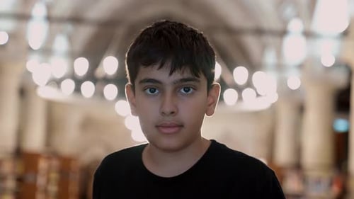 Teen Smiling Close Up Portrait Indoors
