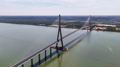 Vue aérienne du pont de Normandie (Pont de Normandie) en France