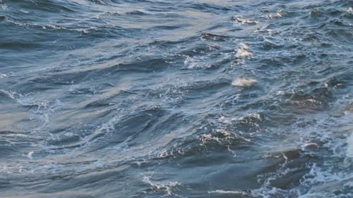 Stormy Sea During Travel Waves and Foam of Sea Water