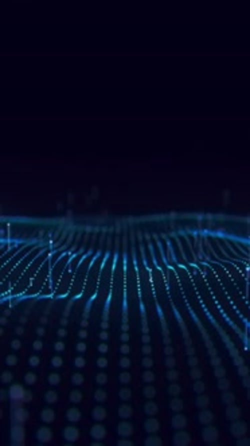 Abstract Digital Wave of Connecting Dots Animation