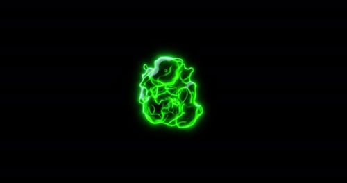 Abstract Glowing Green Goo Matter Animation