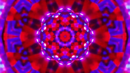 Vibrant Glowing Abstract Kaleidoscope Background Loop
