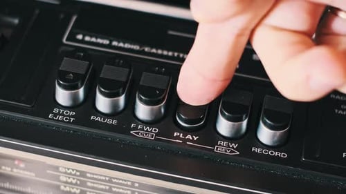 Retro Boombox Play Button