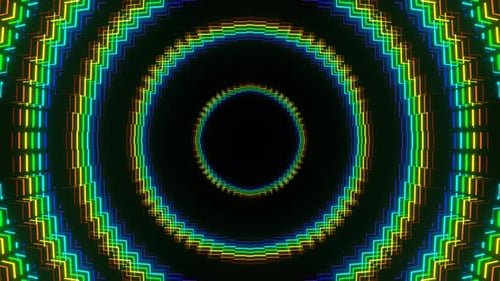 Multicolor Neon Light Moves In Circles Background Vj Loop In 4K