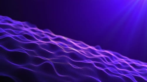 Parallel waves of violet color. Purple symmetrical waves. Diagonal wave with rays of light. Smooth m