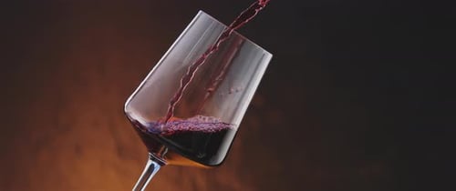 Pouring Red Wine Into Glass, Close-Up