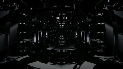 Dark Abstract Geometric Tunnel Loop Background
