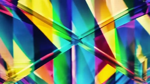 Abstract colorful geometric prism background with light refr