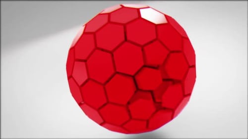 Aufklappbarer Hintergrund von Red Tech Sphere