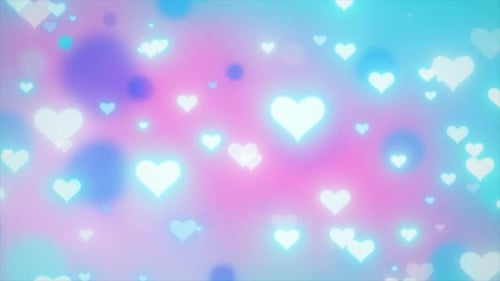 Romantic Glowing Hearts Particle Background Loop